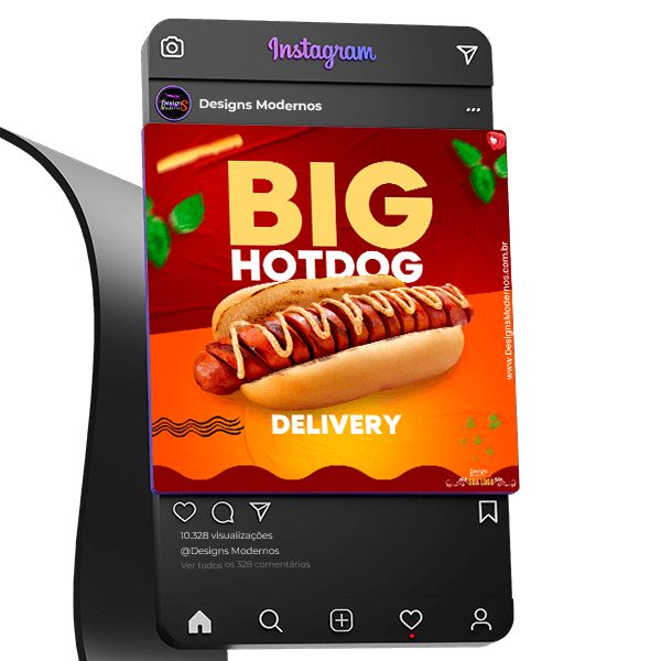 Pacote de Artes Editáveis Hot Dog para Redes Sociais