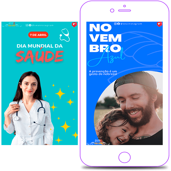 Stories Editáveis de Medicina para Redes Sociais