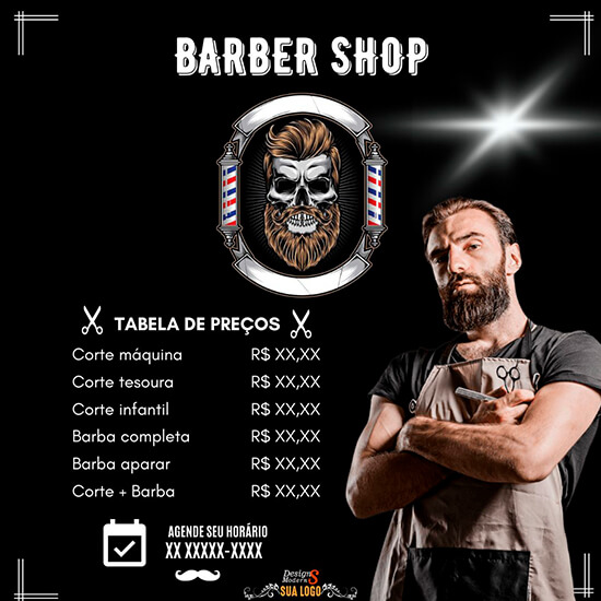 pacote de artes editáveis para barbearia