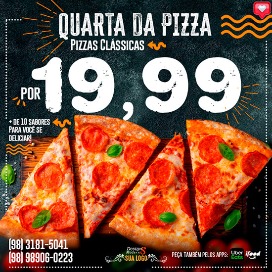 pack de artes editáveis para pizzaria