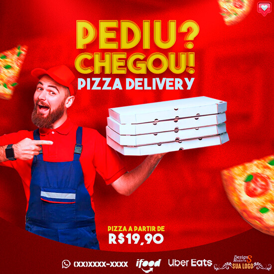 pack de artes para pizzaria editáveis