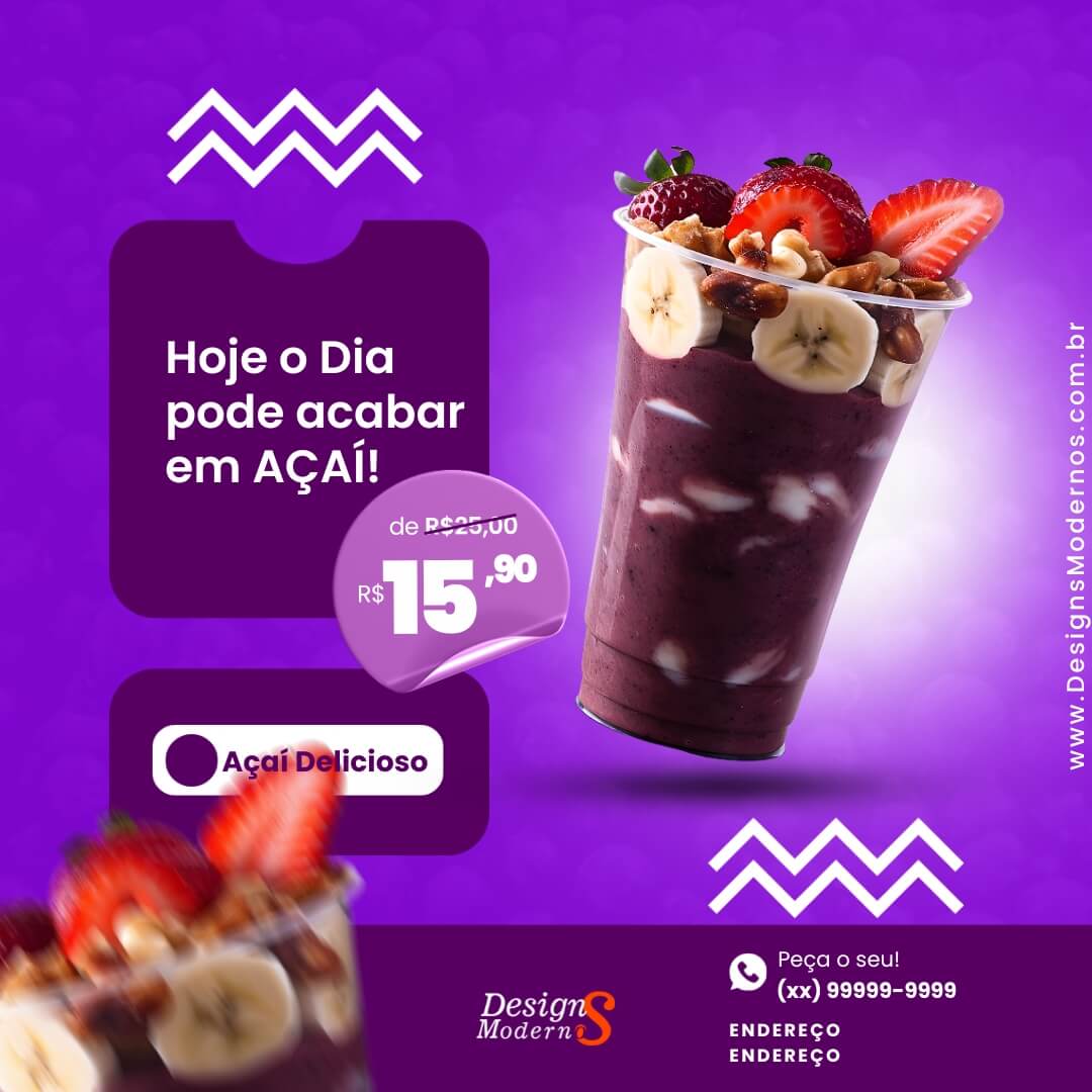 pacote de artes de açaí