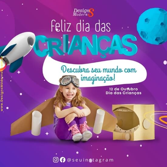 Artes Editáveis do Dia das Crianças