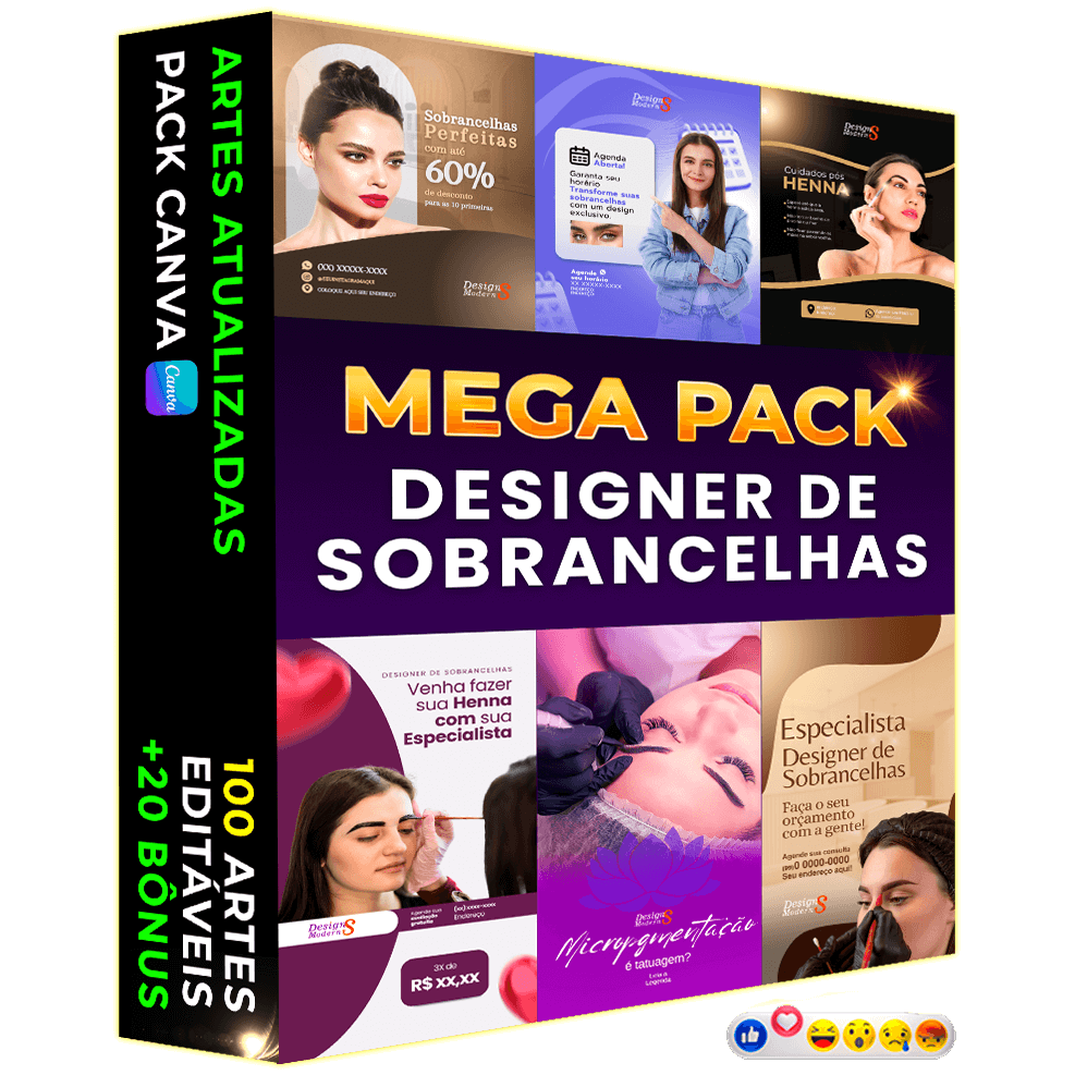 Artes para Designer de Sobrancelhas Editáveis no Canva