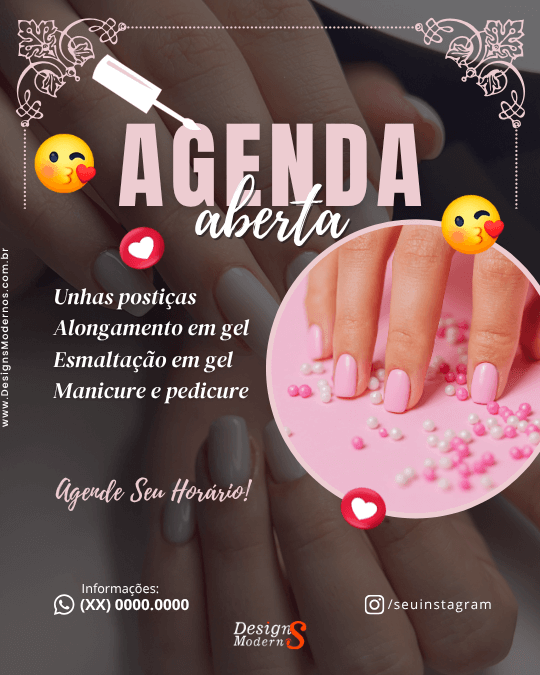 100 Artes para Manicure e Pedicure 12 Designs editáveis para MANICURE e pedicure