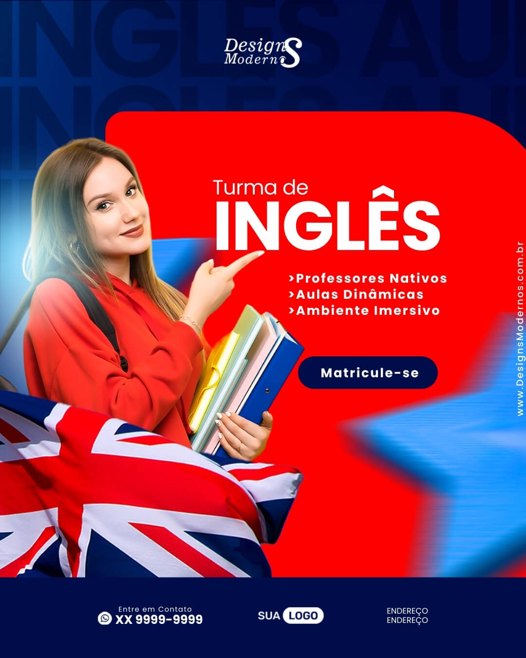 230 Artes para Escola de Inglês 10 Artes Editáveis para Escola de Inglês