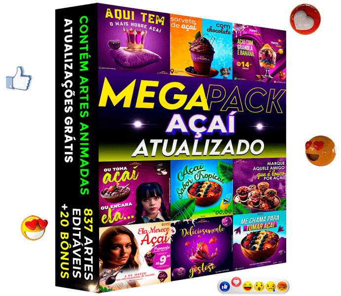 Artes de Açaí para Redes Sociais