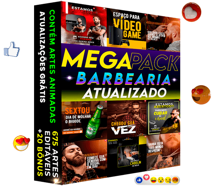 pacote de artes para barbearia