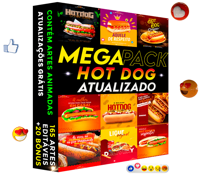 Artes de Hot Dog para Redes Sociais