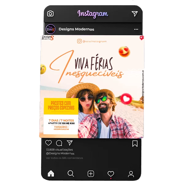 ARTES editáveis DE TURISMO e agência de viagens PARA REDES SOCIAIS