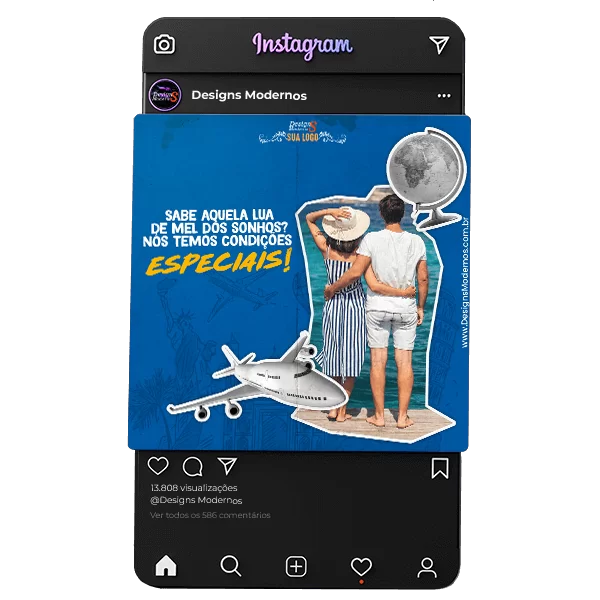 ARTES editáveis para agência de viagens