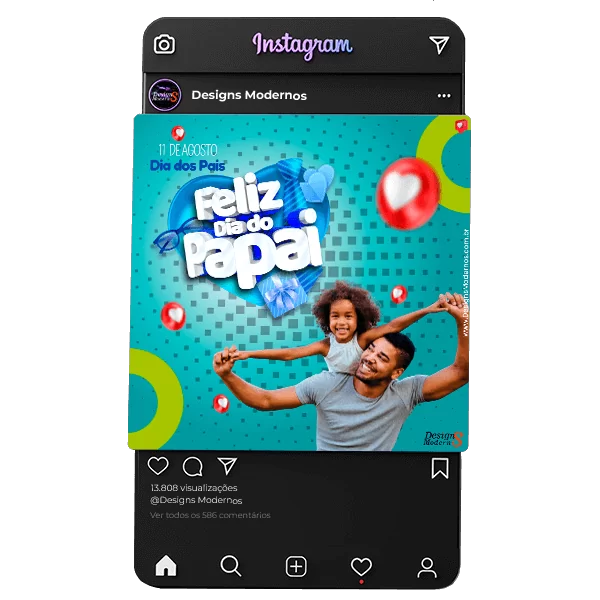 110 Artes Dia dos Pais para Redes Sociais 14 pacote de artes editáveis Dia dos Pais