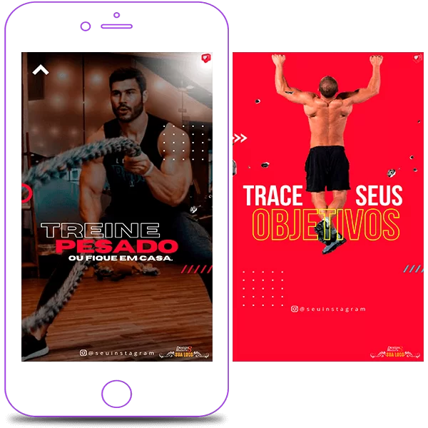 stories editaveis para academia