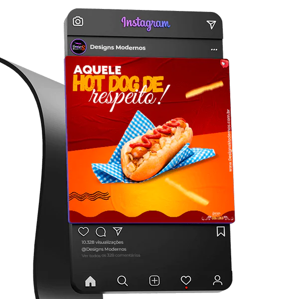 Pack de Artes Editáveis Hot Dog para Redes Sociais