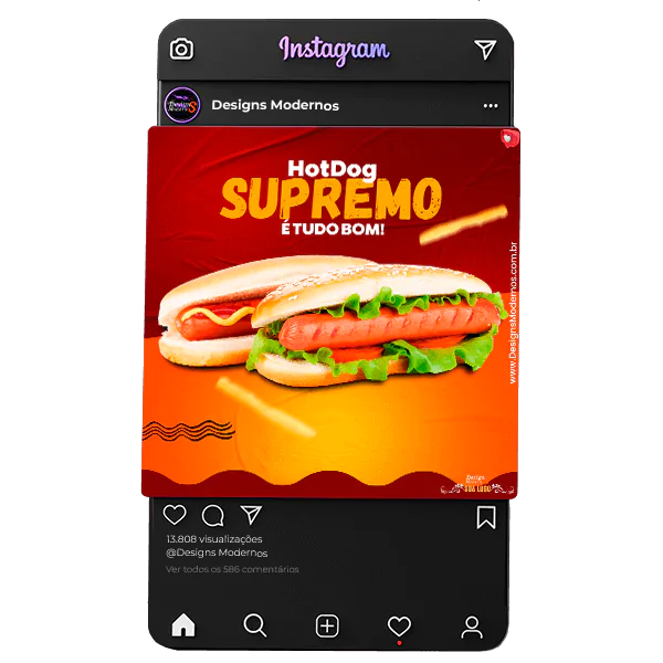 Pack de Artes Hot Dog para Redes Sociais