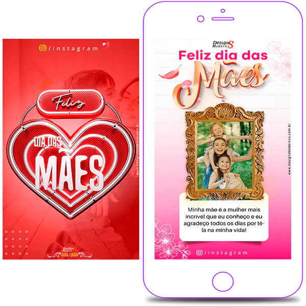 Stories Editáveis para Dia das Mães