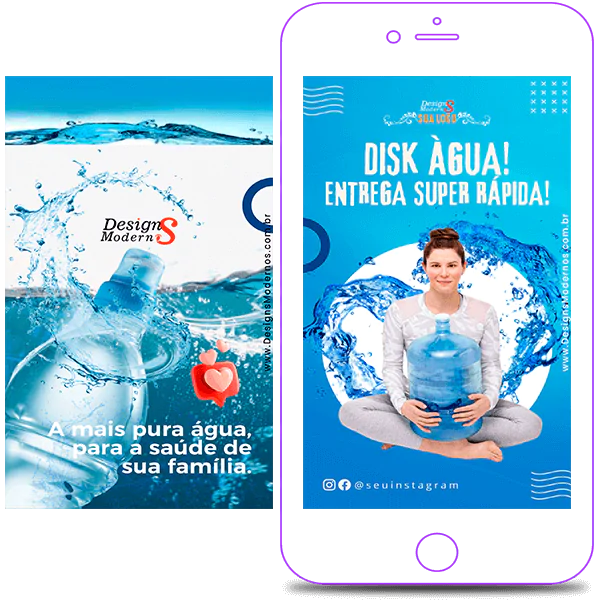 Pack de 30 Artes para Distribuidora de Água 14 Stories Editáveis para Distribuidora de Água