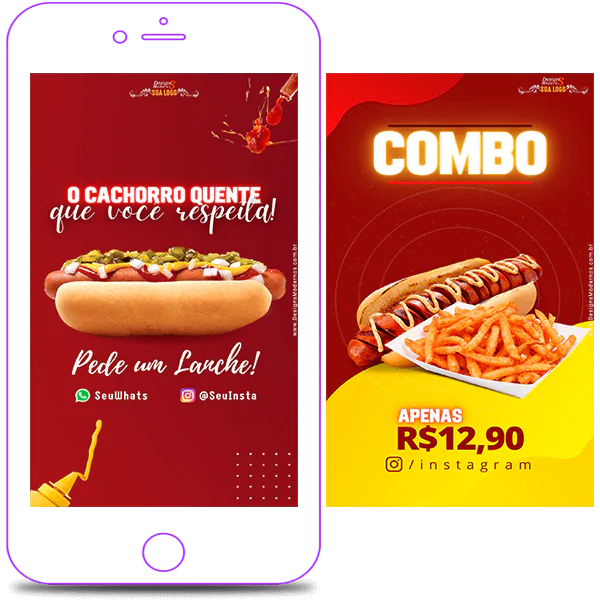 Stories de Hot Dog para Redes Sociais