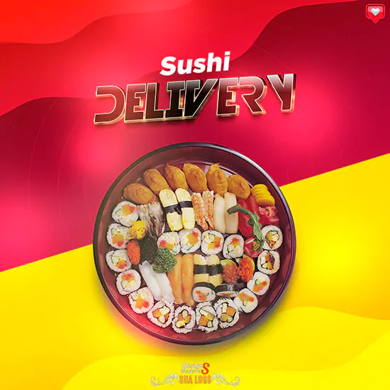 pack de artes de sushi para redes sociais