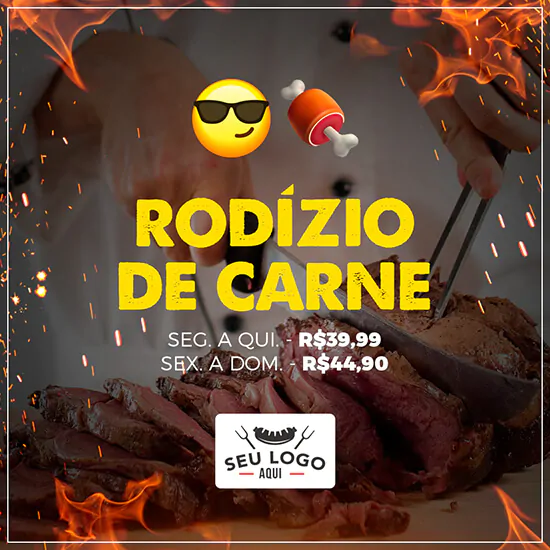 pacote de artes para churrascaria, espetaria e açougue