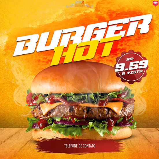 artes de hamburgueres para redes sociais