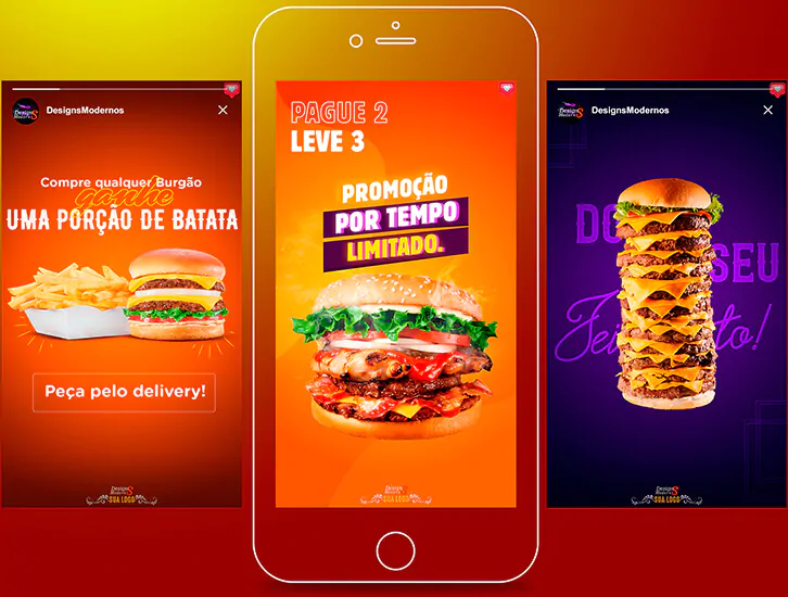 stories editáveis para Hamburgueria