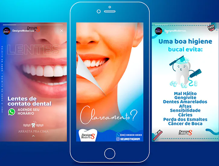 Pack de 700 Artes para Dentistas 14 Pacote de stories para dentistas