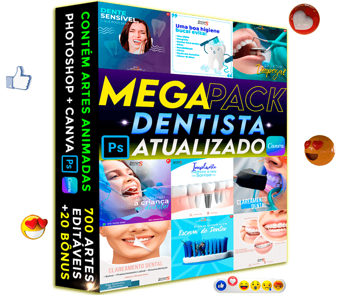 Pack de 700 Artes para Dentistas 7 artes para dentistas editaveis