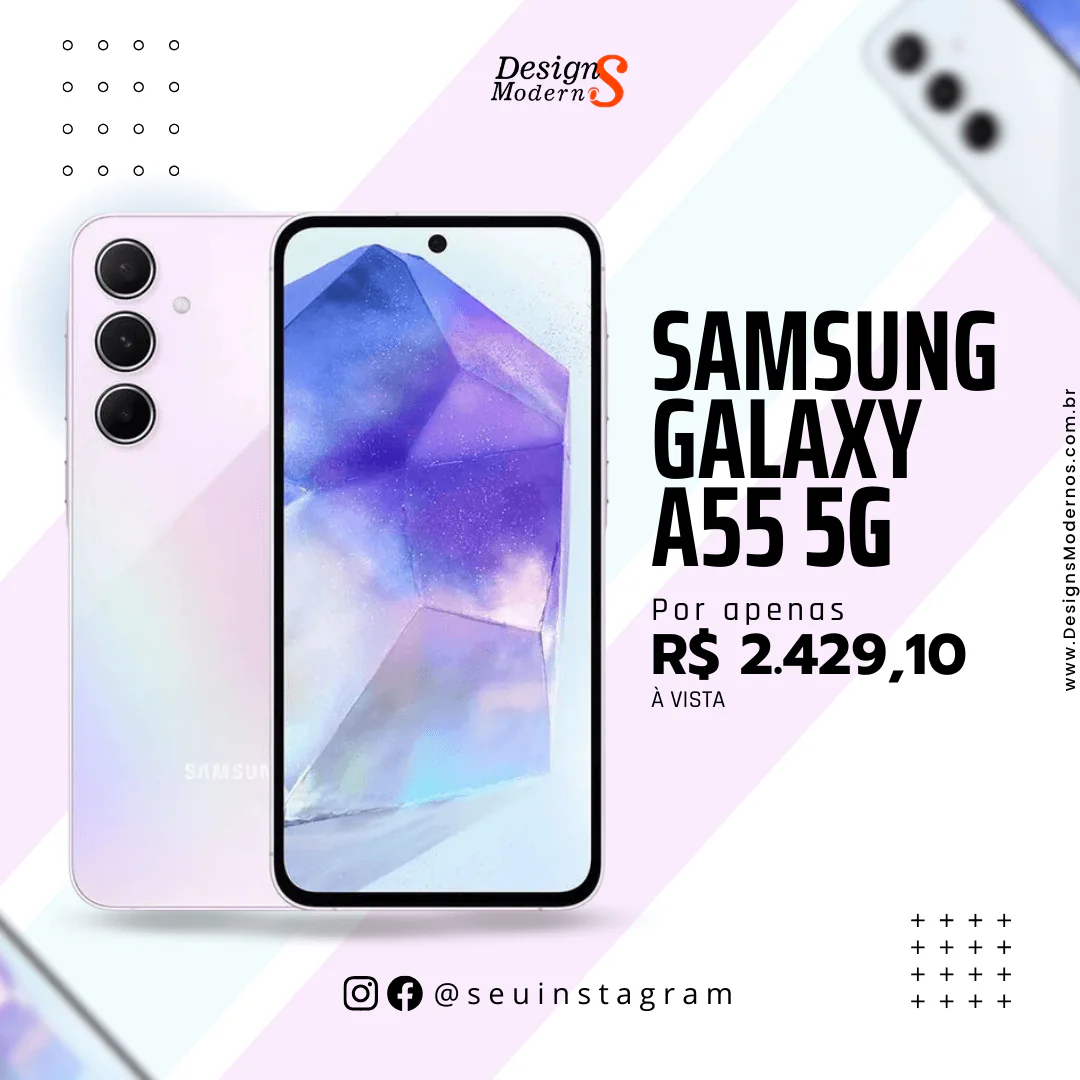 Pack de 100 Artes para Loja de Celular 12 artes de sansung galaxy a55