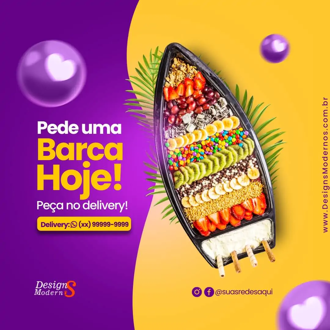 artes para açaí