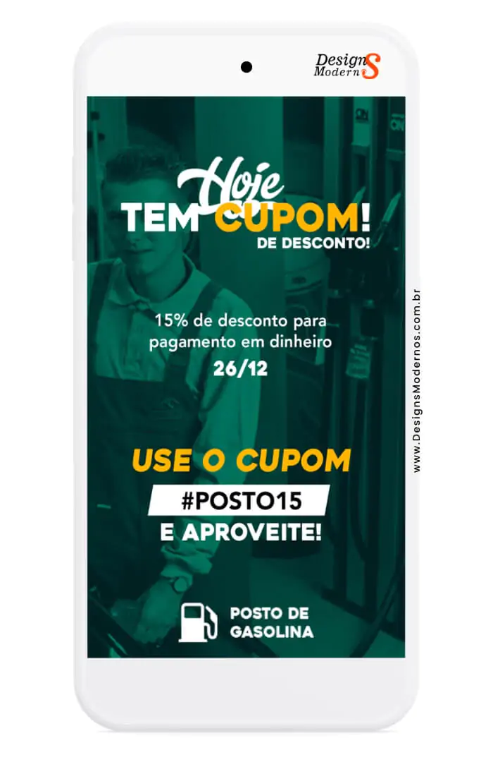 Story posto de gasolina para instagram e facebook