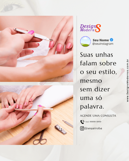 Artes de manicure para as redes sociais