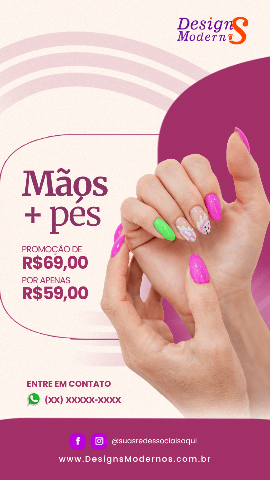 pack de Stories para manicure e pedicure