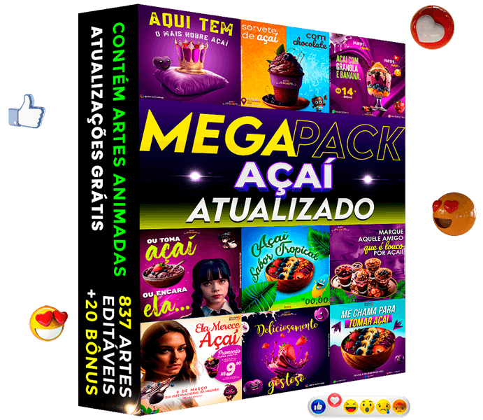 Artes de Açaí para Redes Sociais