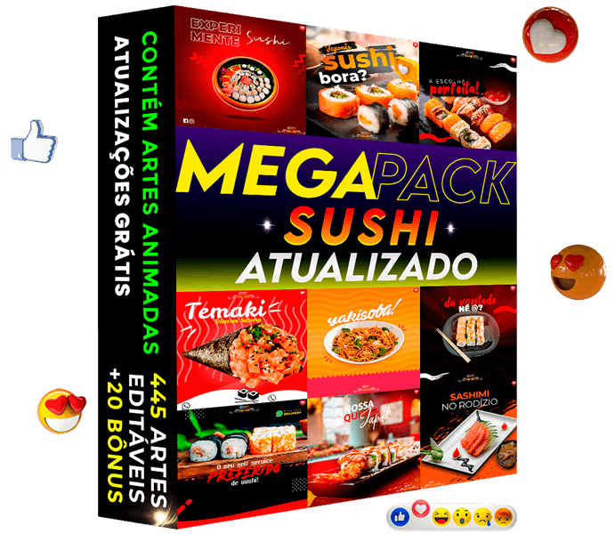 Artes de Sushi para Redes Sociais