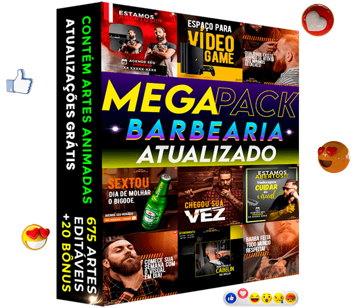 pacote de artes para barbearia