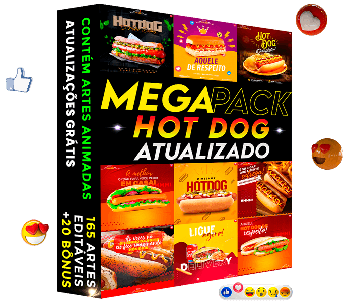 Artes de Hot Dog para Redes Sociais